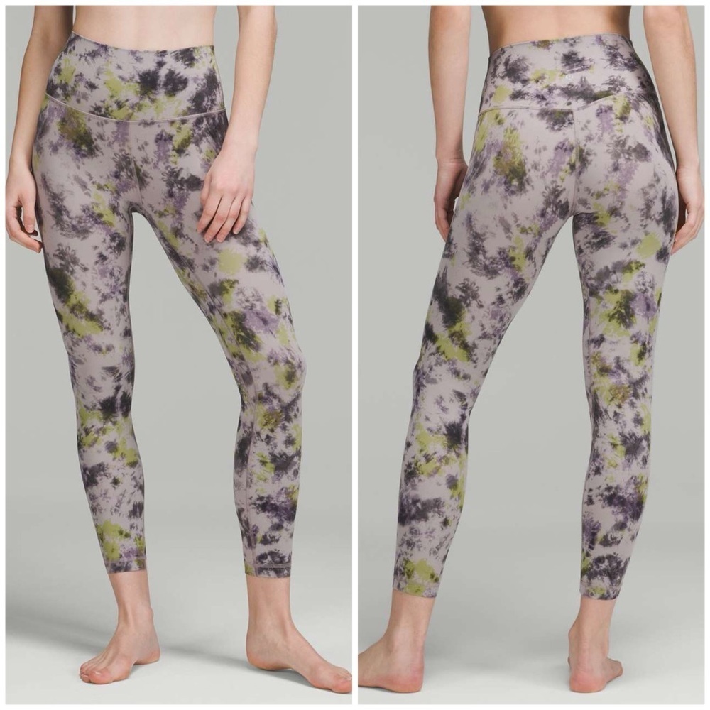Lululemon Align High-Rise Pant 25" Radial Tie Dye Mauve Grey Multi(Size 4)